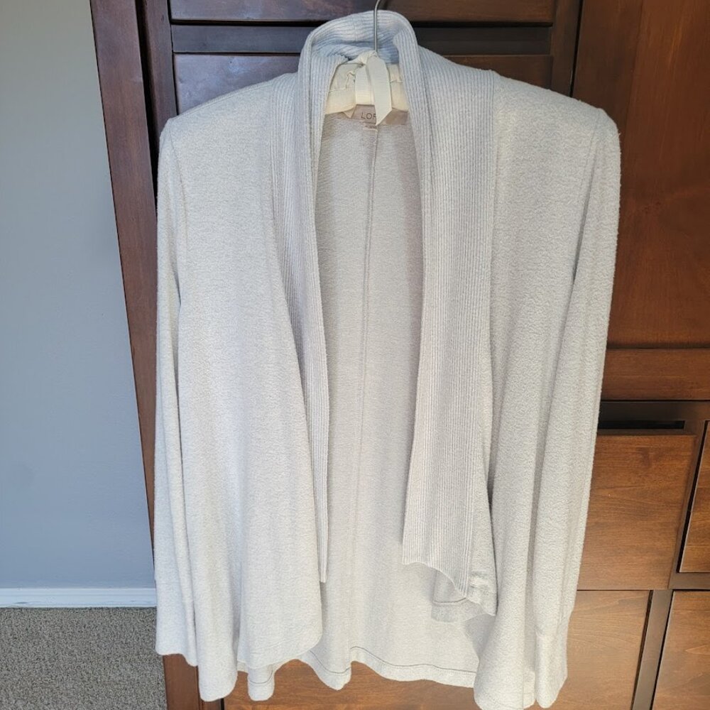 Loft Light Gray Wrap-style Sweater